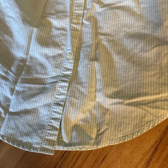 Ralph Lauren Sport 4 Green White Striped Sleeveless Button Up Collared Blouse - Picture 4 of 12